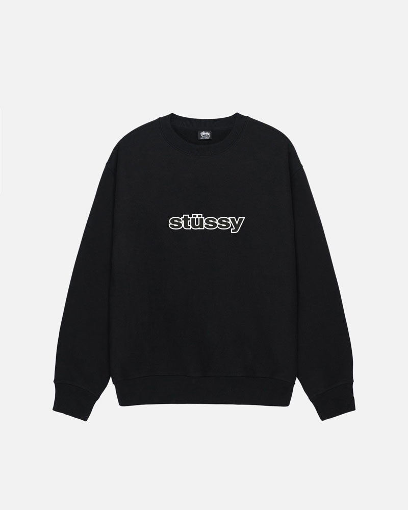 Black Stüssy SS-Link Crew Sweatshirt | USA XNEFYL871