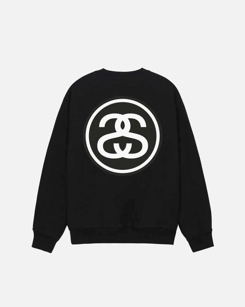 Black Stüssy SS-Link Crew Sweatshirt | USA XNEFYL871