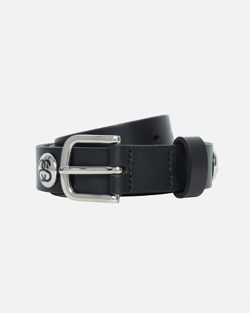 Black Stüssy SS-Link Studded Belts | USA NAHEVZ862