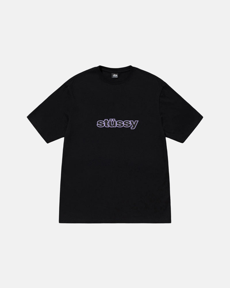 Black Stüssy SS-Link T-Shirts | USA TBRZNH584