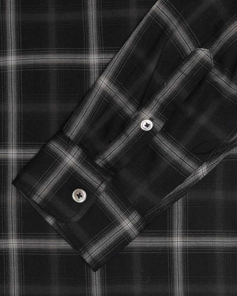 Black Stüssy Shadow Plaid Rayon Shirts | USA PFUSXT982