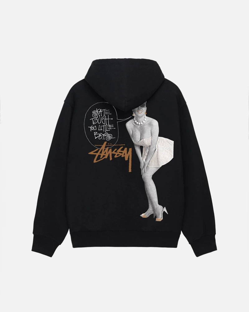 Black Stüssy Skate Tough Hoodie | USA NKZBAF715