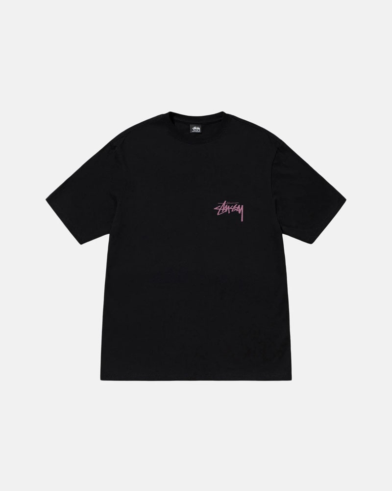 Black Stüssy Skate Tough T-Shirts | USA WFYNHB206