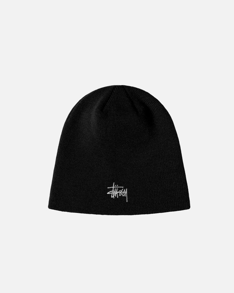 Black Stüssy Skullcap Basic Beanie | USA XYZQTH812