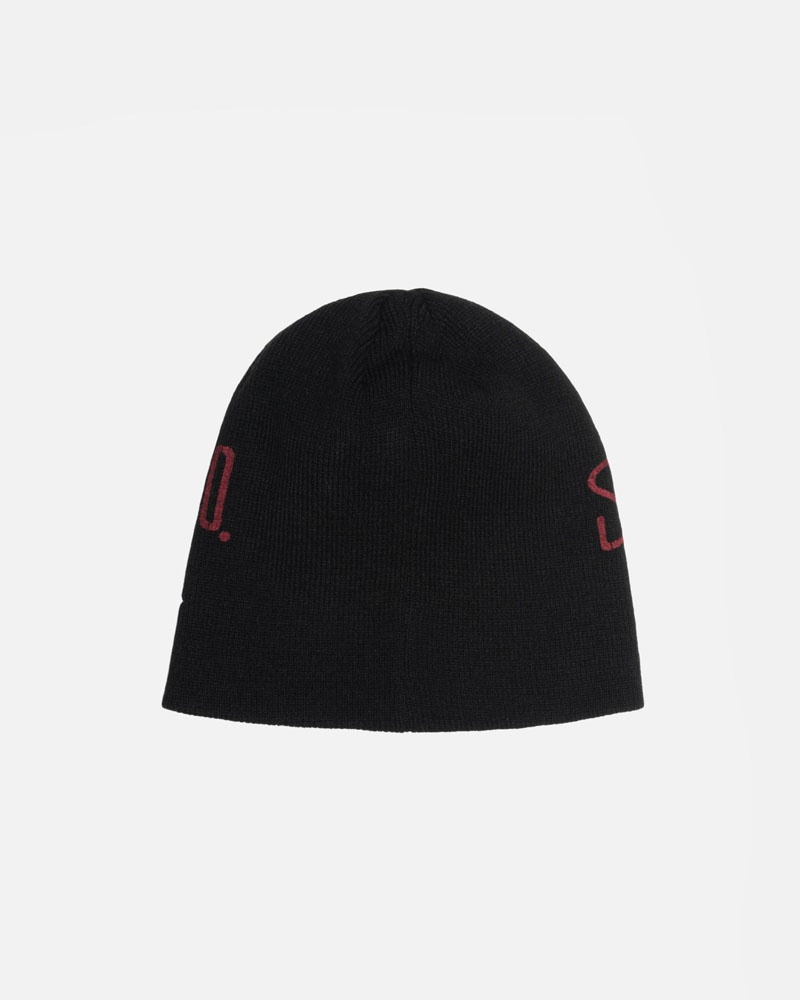 Black Stüssy Skullcap Workgear Print Beanie | USA FTRKUM298