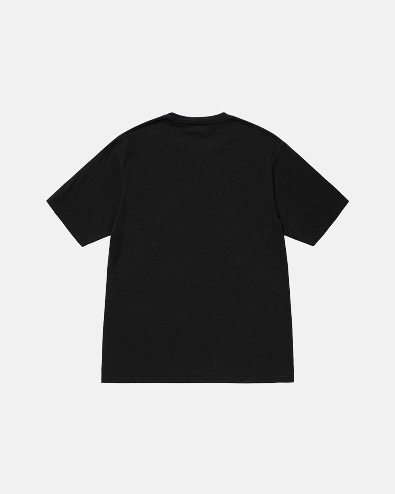 Black Stüssy Small Stock Pigment Dyed T-Shirts | USA FTQHXS756