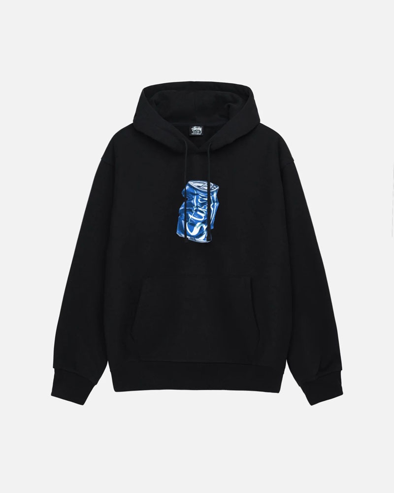 Black Stüssy Soda Can Hoodie | USA MLVTXF021