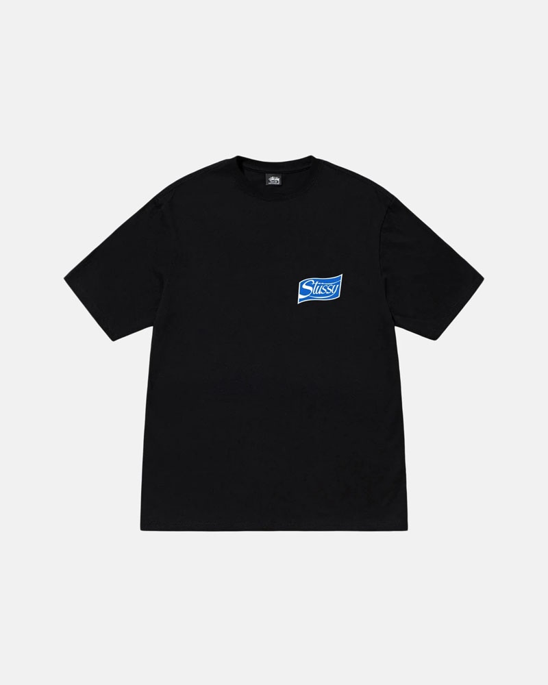 Black Stüssy Soda Can T-Shirts | USA QYNLGP162