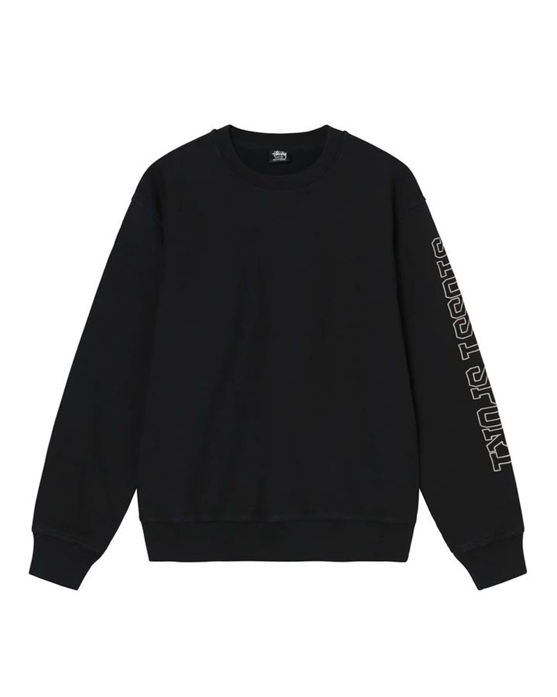 Black Stüssy Sport Applique Crew Sweatshirt | USA VPOHQA738