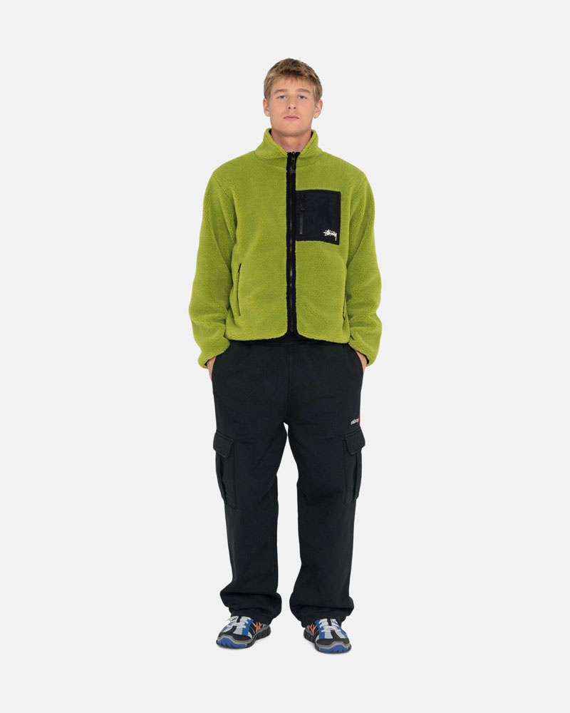 Black Stüssy Sport Cargo Fleece Pants | USA SCGPVH608