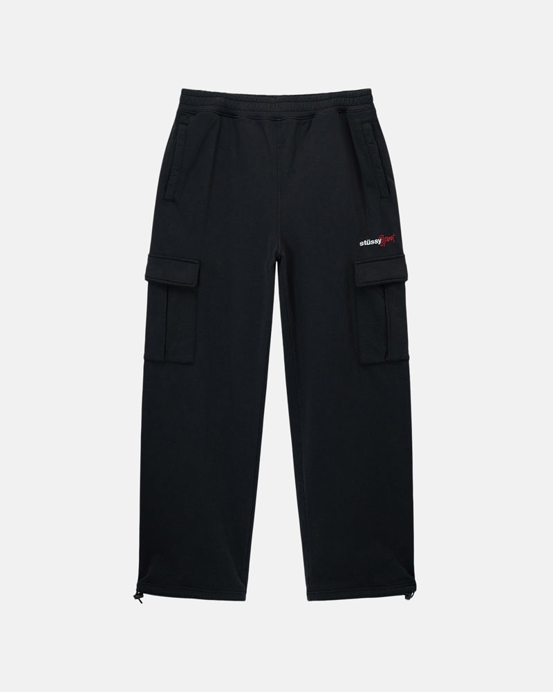 Black Stüssy Sport Cargo Fleece Pants | USA SCGPVH608