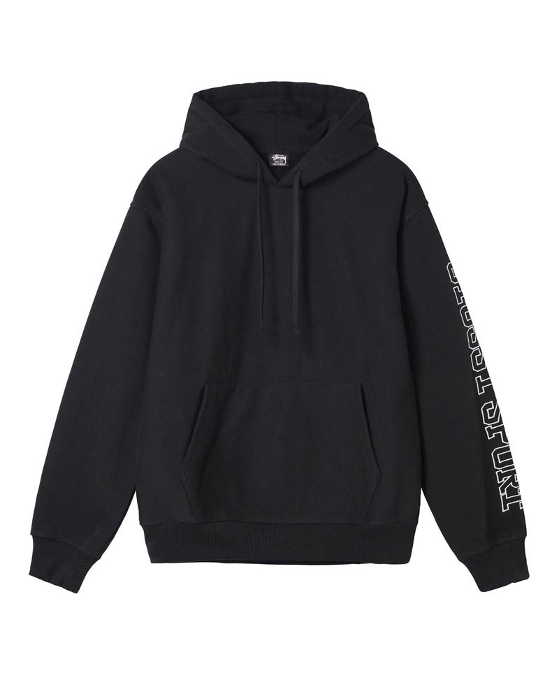 Black Stüssy Sport Hoodie | USA VXAUKB049