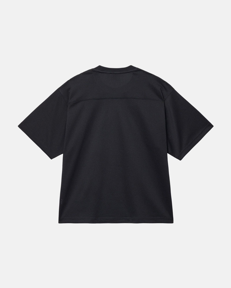 Black Stüssy Sport Mesh Football Jersey T-Shirts | USA WZRAJK687