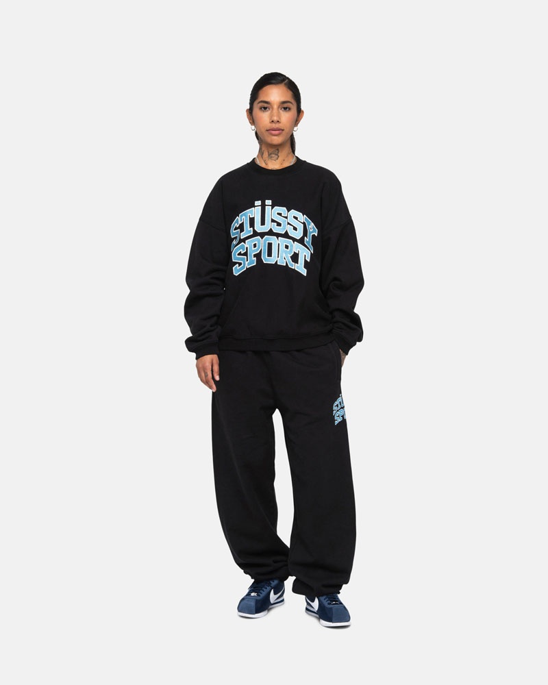 Black Stüssy Sport Sweatpants | USA ISUNKM842