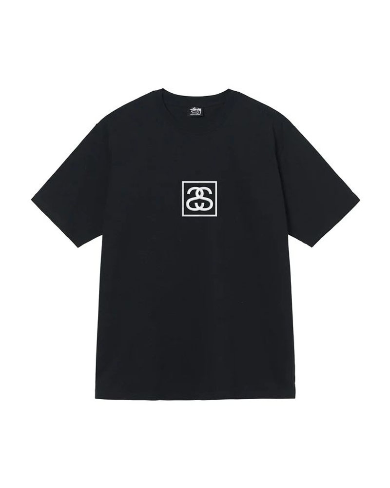 Black Stüssy Squared T-Shirts | USA QDUYLM298