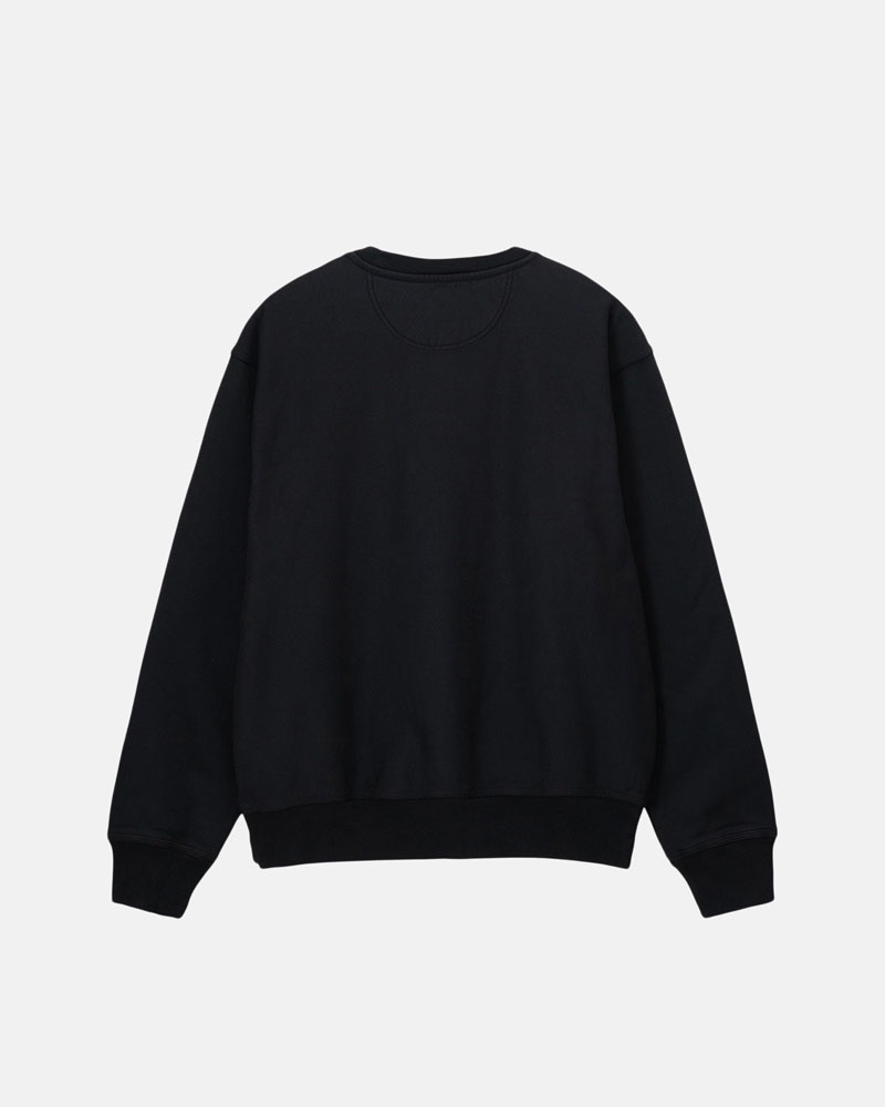 Black Stüssy Stock Logo Crew Sweatshirt | USA WGJIZQ439