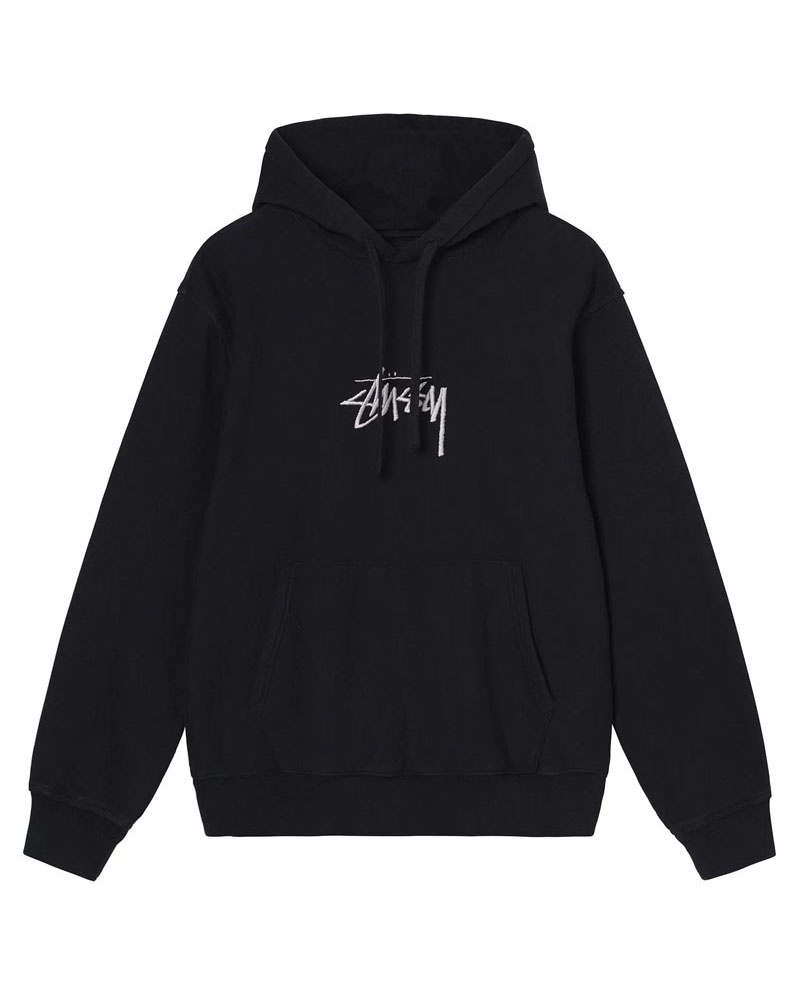 Black Stüssy Stock Logo Hoodie | USA JDHWYB925