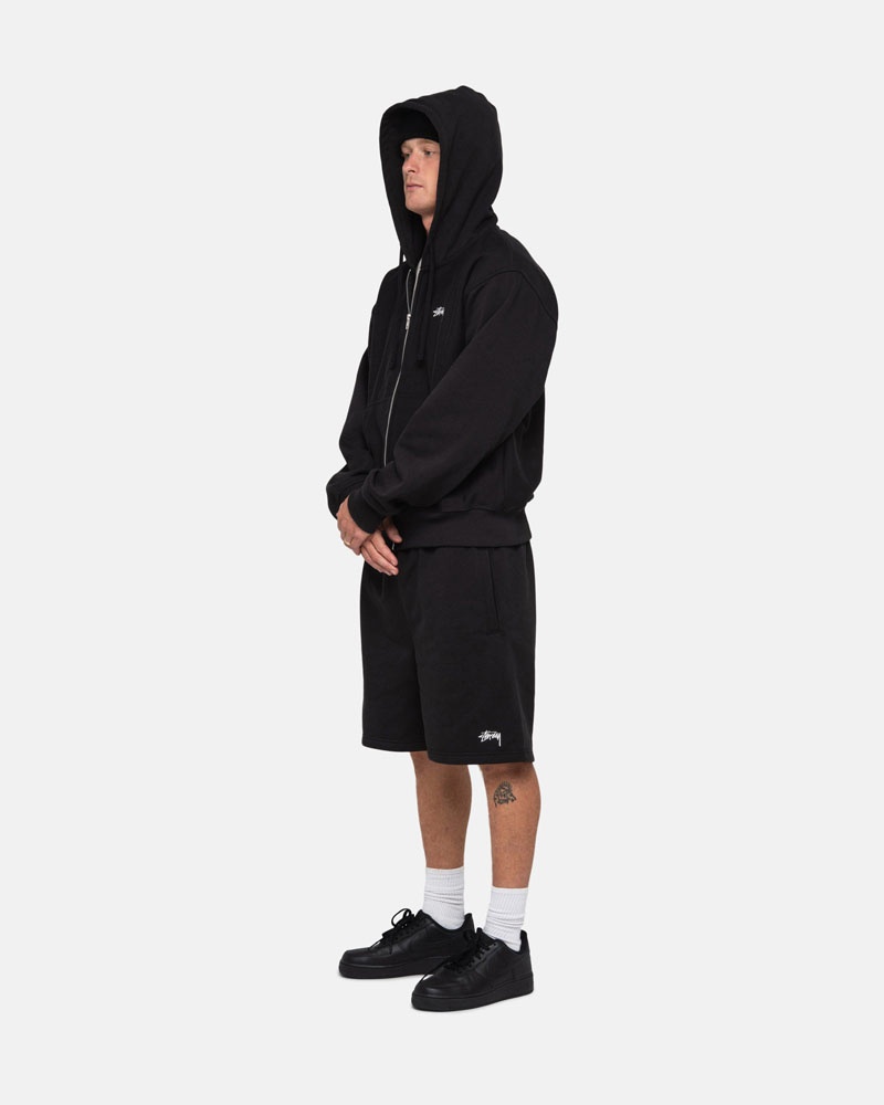 Black Stüssy Stock Logo Sweat Shorts | USA XZBLCM193