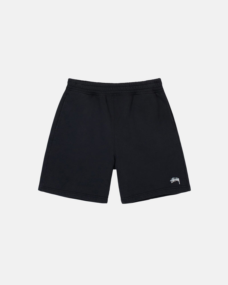 Black Stüssy Stock Logo Sweat Shorts | USA XZBLCM193