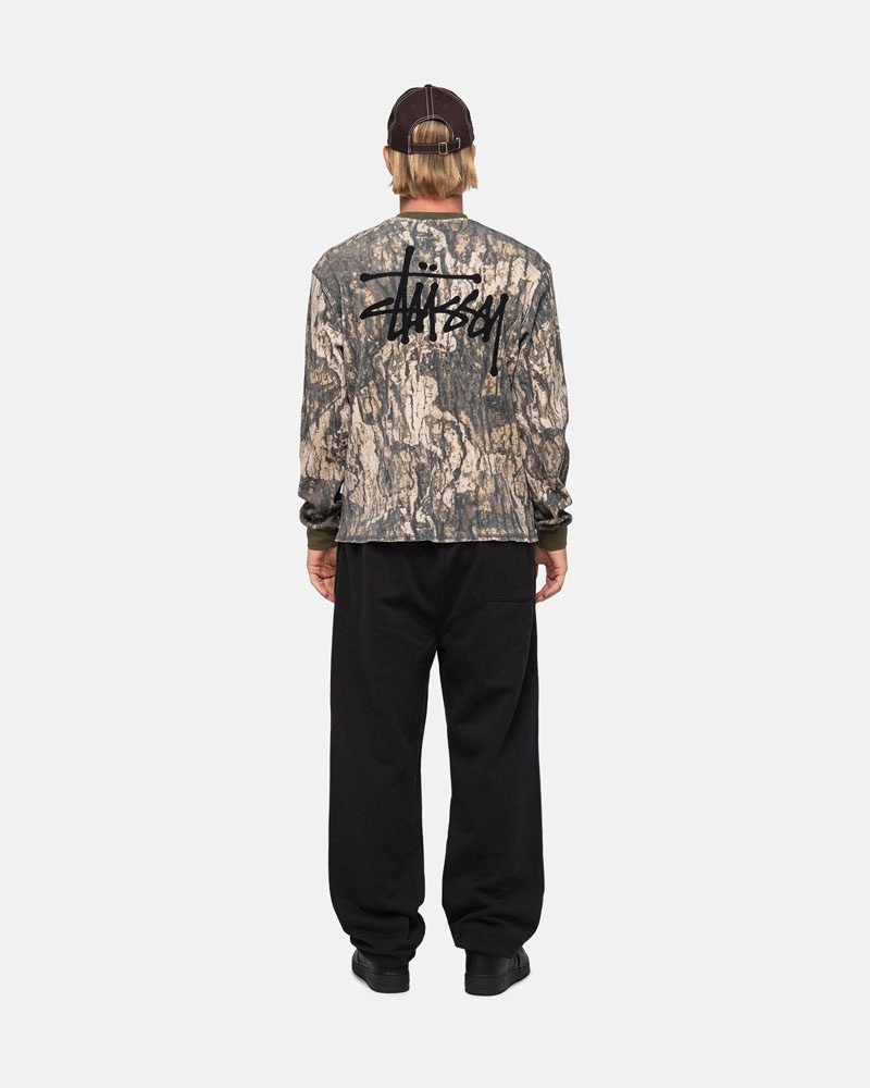 Black Stüssy Stock Logo Sweatpants | USA HJZABP297