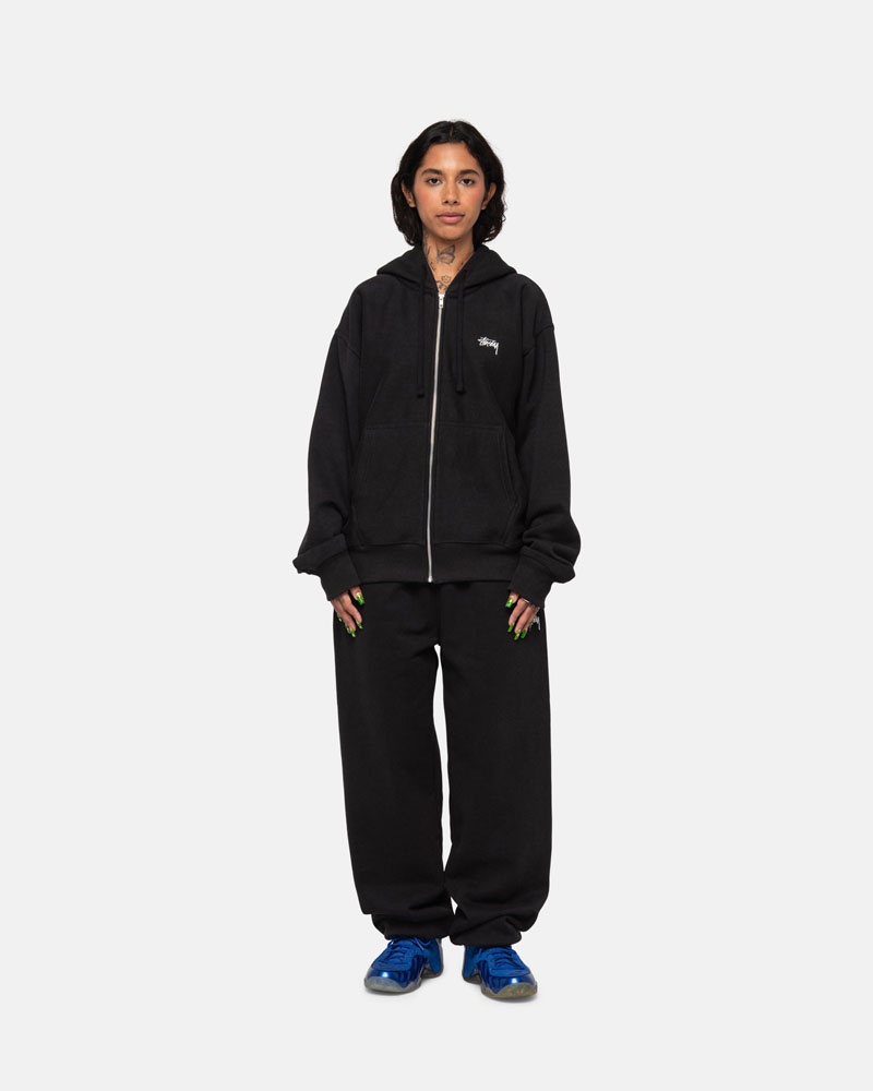 Black Stüssy Stock Logo Sweatpants | USA HJZABP297