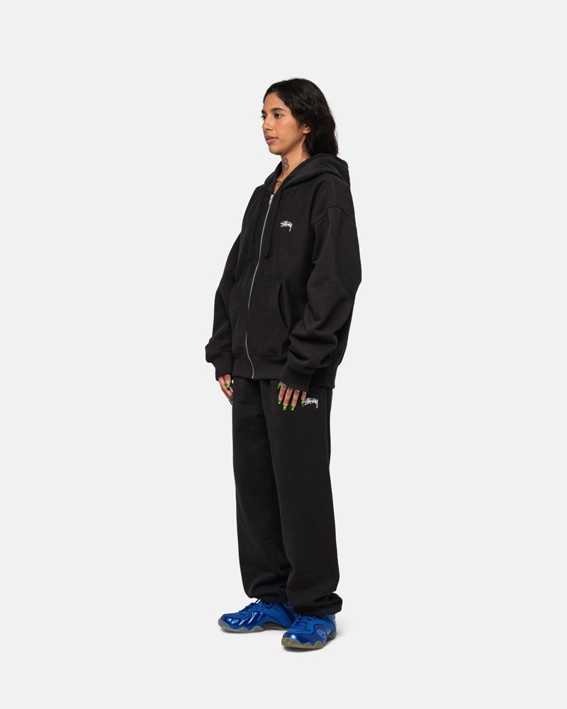 Black Stüssy Stock Logo Sweatpants | USA HJZABP297