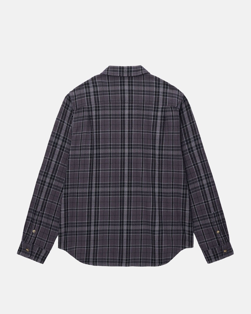 Black Stüssy Stones Plaid Shirts | USA VQWLCJ465