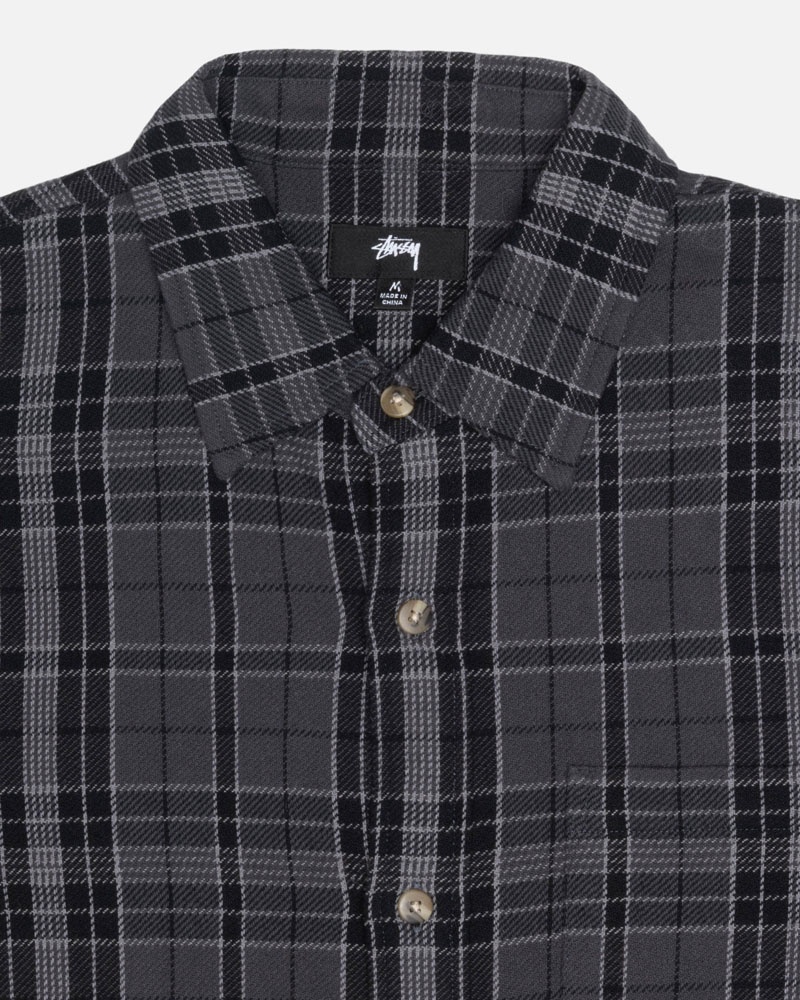 Black Stüssy Stones Plaid Shirts | USA VQWLCJ465