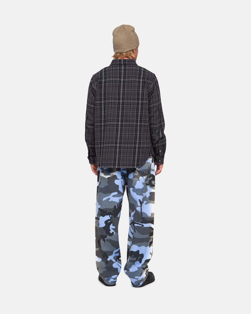 Black Stüssy Stones Plaid Shirts | USA VQWLCJ465