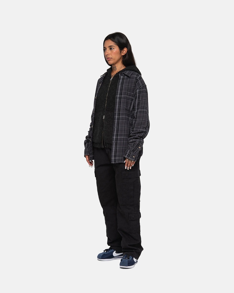 Black Stüssy Stones Plaid Shirts | USA VQWLCJ465