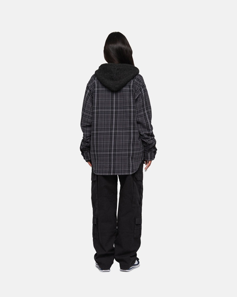 Black Stüssy Stones Plaid Shirts | USA VQWLCJ465