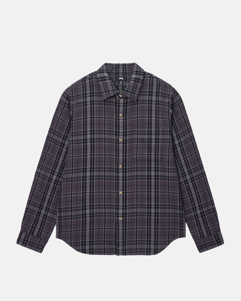 Black Stüssy Stones Plaid Shirts | USA VQWLCJ465