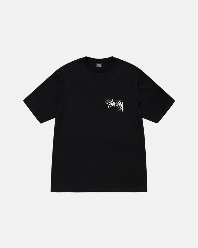 Black Stüssy Summer LB T-Shirts | USA YWGVJZ758