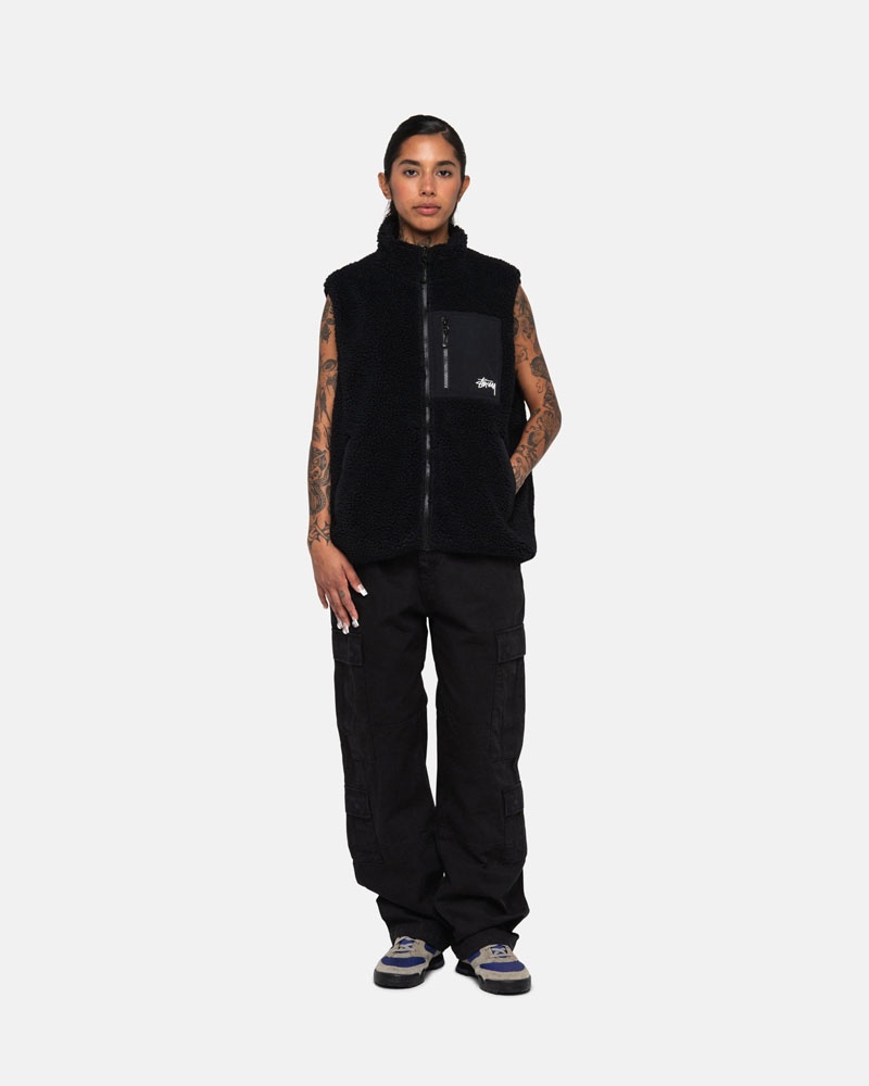 Black Stüssy Surplus Cargo Ripstop Pants | USA DRPLMT623