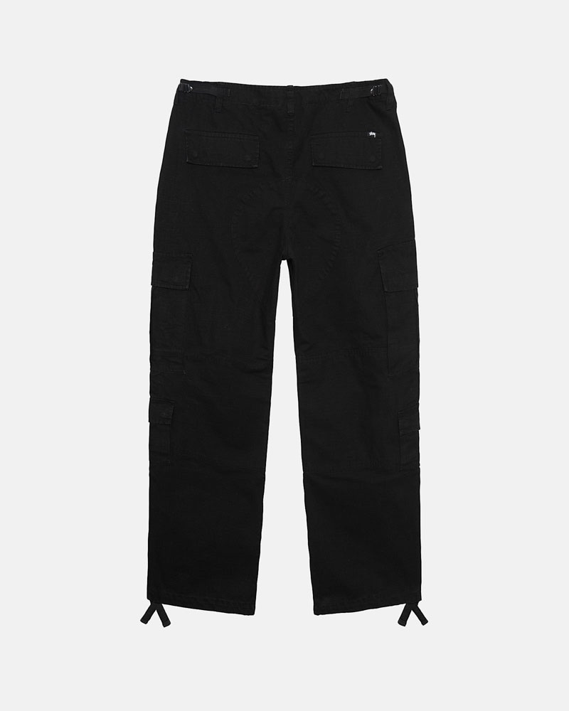 Black Stüssy Surplus Cargo Ripstop Pants | USA DRPLMT623