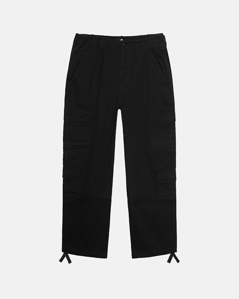 Black Stüssy Surplus Cargo Ripstop Pants | USA DRPLMT623