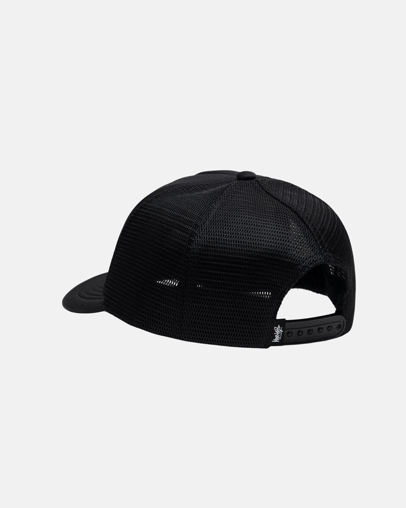 Black Stüssy Trucker 8 Ball Snapback Caps | USA KMVNCL075