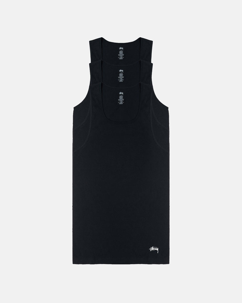 Black Stüssy Undershirts Tank Top | USA OZPLQD425