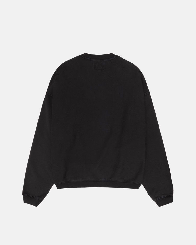 Black Stüssy Varsity Oversized Crew Sweatshirt | USA VBSGQN918