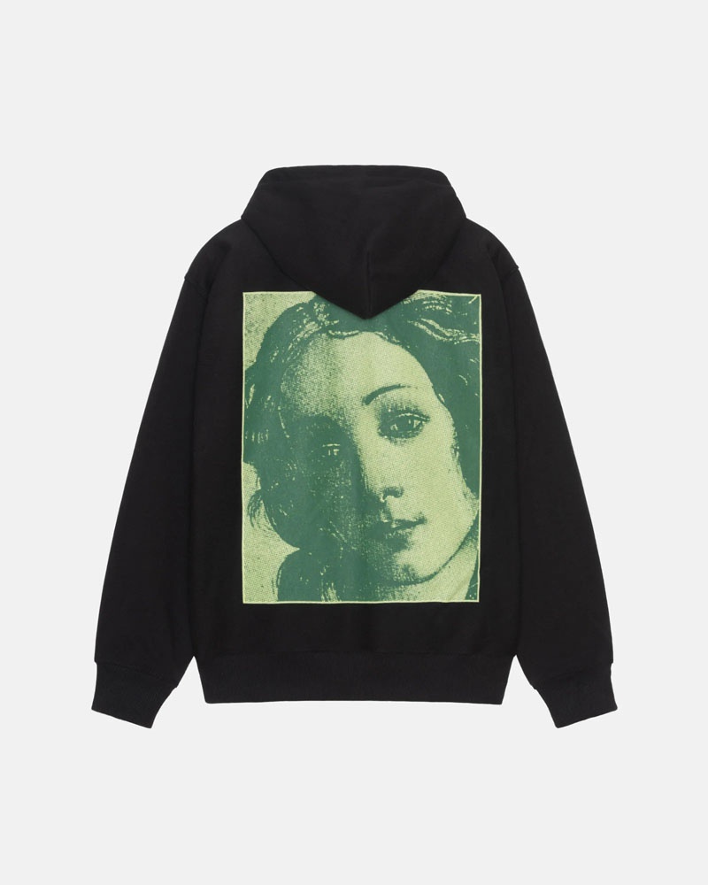 Black Stüssy Venus Zip Hoodie | USA JRFGIH872