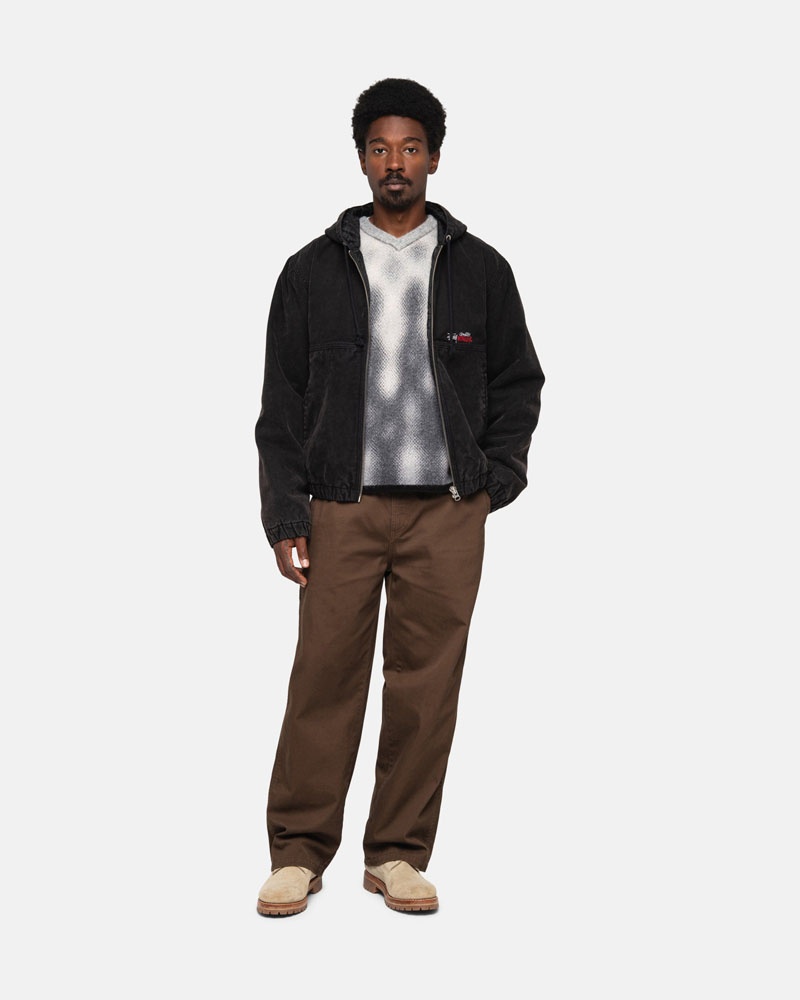 Black Stüssy Work Insulated Canvas Jacket | USA KLQPEH283