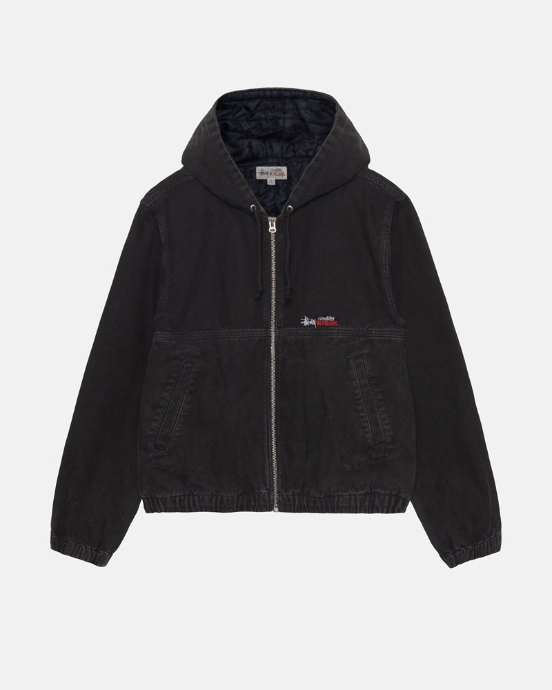 Black Stüssy Work Insulated Canvas Jacket | USA KLQPEH283