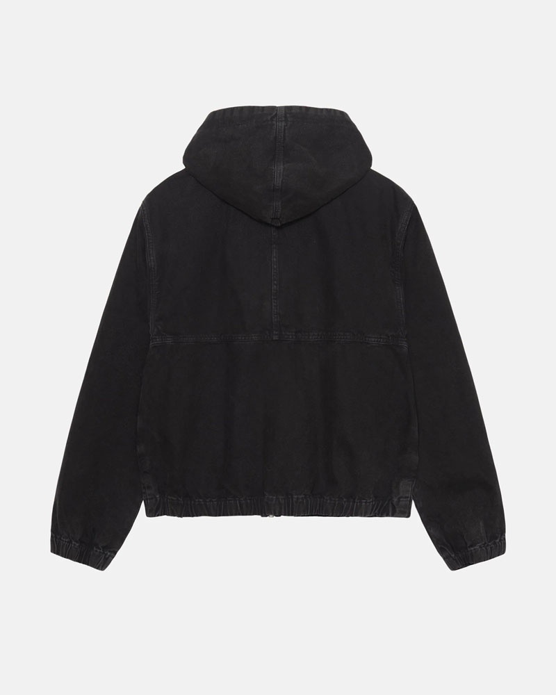 Black Stüssy Work Insulated Canvas Jacket | USA RLUFVN734