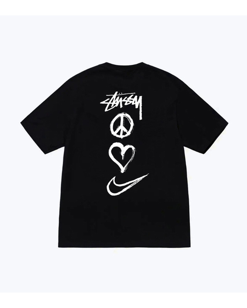 Black Stüssy X NK Peace, Love, Swoosh T-Shirts | USA KPFOCX804