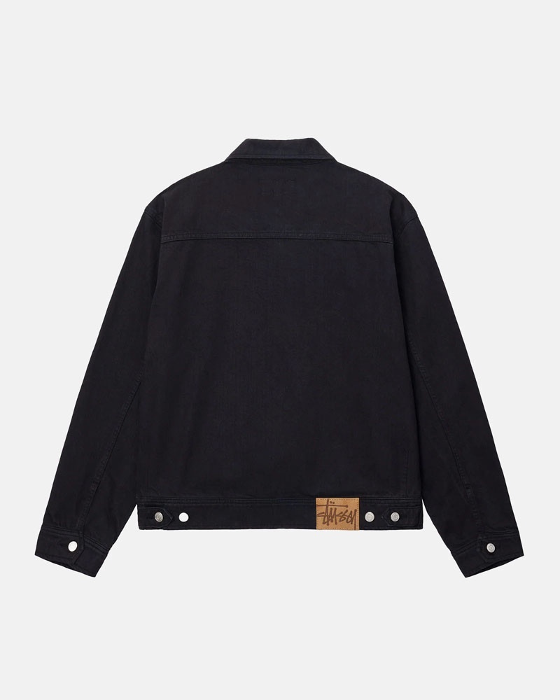 Black Stüssy Zip Work Overdyed Jacket | USA ETPXKS176