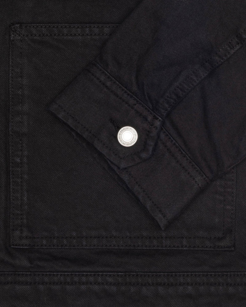 Black Stüssy Zip Work Overdyed Jacket | USA KUBHAV231