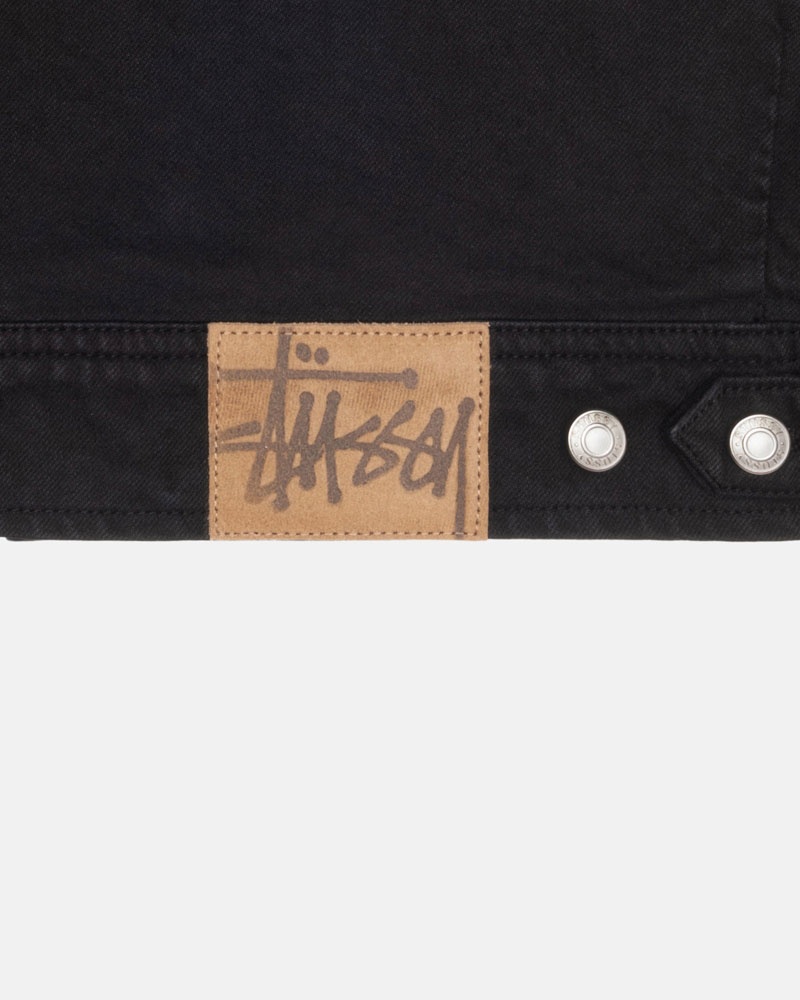 Black Stüssy Zip Work Overdyed Jacket | USA KUBHAV231