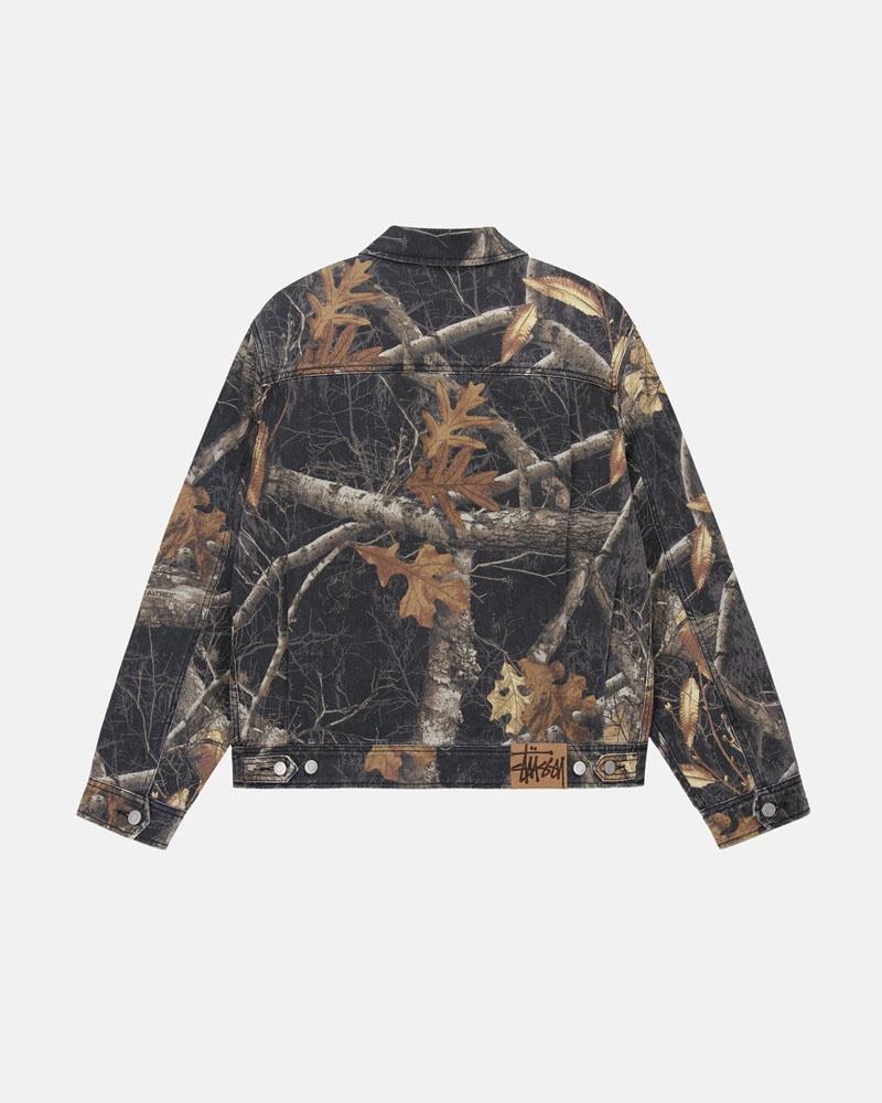 Black Stüssy Zip Work Realtree Edge Jacket | USA HWAYOE412