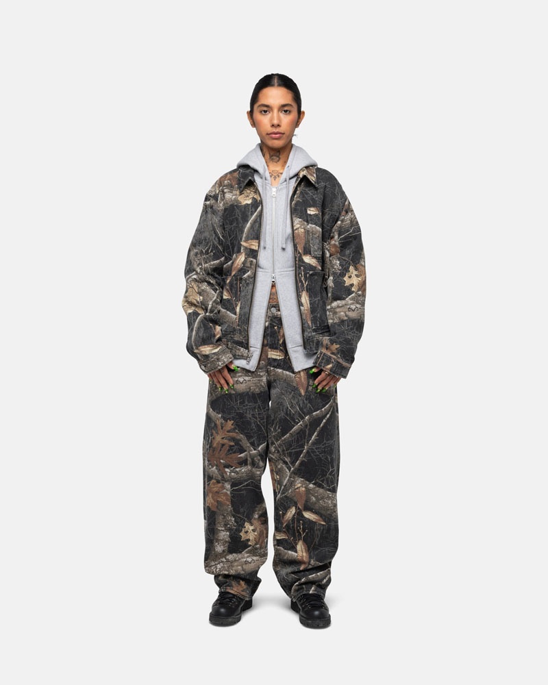 Black Stüssy Zip Work Realtree Edge Jacket | USA HWAYOE412