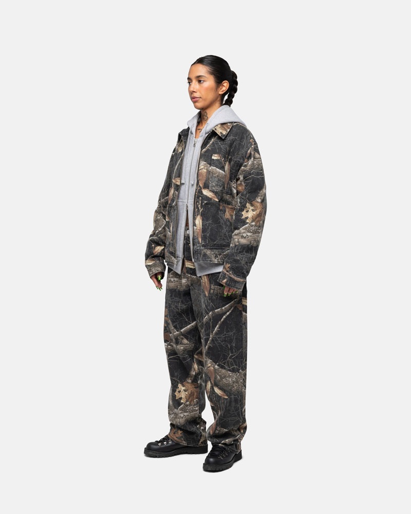 Black Stüssy Zip Work Realtree Edge Jacket | USA HWAYOE412